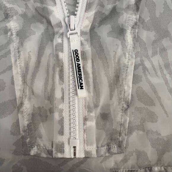 Good American Icy Leopard Print Windbreaker Jacket Packable Y2K Chic Size M NWT - Picture 6 of 16